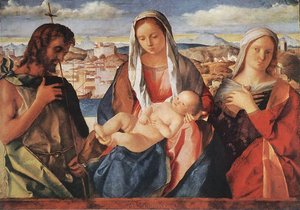 Madonna And Child With St. John The Baptist And A Saint — Giovanni Bellini
