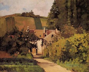 Village Church — Camille Pissarro, Impressionist Landscape