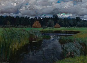Landscape with Haystacks