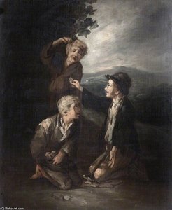 Boys Playing Knucklebones — Thomas Barker