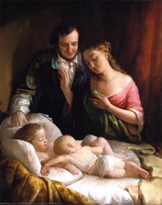 Domestic Happiness — Lilly Martin Spencer (angelique Marie Martin), Romanticism