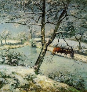 Winter At Montfoucault. — Camille Pissarro