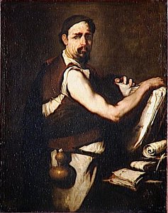 Philosophe Avec Une Gourde A La Ceinture — Luca Giordano
