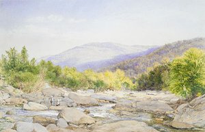 Landscape View On Catskill Creek — John William Hill