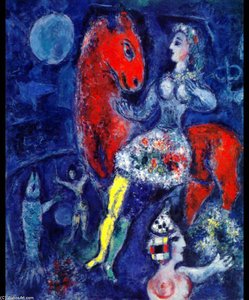 Horsewoman On Red Horse — Marc Chagall