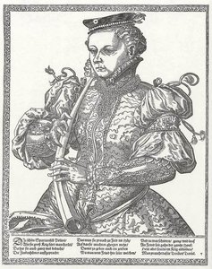 The Musicians, The Krummhorn Player — Tobias Stimmer