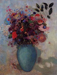 Flowers In A Turquoise Vase — Odilon Redon