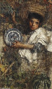 An Italian Boy In A Vineyard — Antonio Mancini
