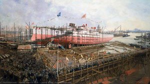 Launch Of The 'fuji' At Blackwall — Gerald Maurice Burn