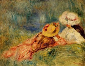 Young Girls By The Water — Pierre-auguste Renoir, Impressionism