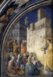 N,wall - The Sermon Of St Stephen — Fra Angelico, Renaissance Humanism