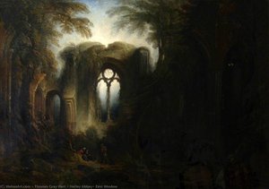 Netley Abbey, East Window — Thomas Gray Hart, Hudson River School