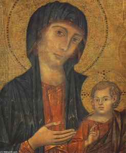 The Madonna In Majesty (detail) — Cimabue