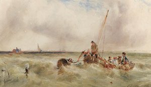 Fishing Smacks And Other Vessels Off The Coast In A Squall — Anthony Vandyke Copley Fielding
