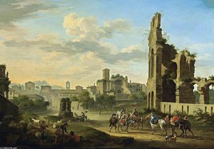 Rome: A View Of The Forum Romanum — Jacob De Heusch, Baroque