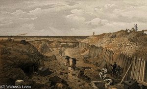 Ditch Of The Bastion Du Mat — William Simpson, Historical Realism