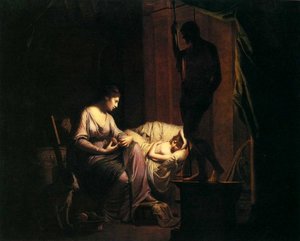 Penelope Unravelling Her Web, By Lamp Light — Joseph Wright Of Derby