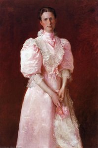 Study In Pink Aka Portrait Of Mrs. Robert P. Mcdougal — William Merritt Chase, Impressionism