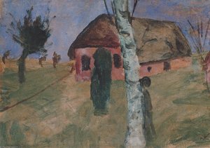 Red House With Birch Tree — Paula Modersohn-becker