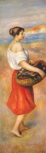 Girl With A Basket Of Fish — Pierre-auguste Renoir, Impressionist Style