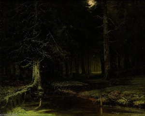 Ein Blick In Den Wald Während Der Dämmerung — Julius Sergius Von Klever