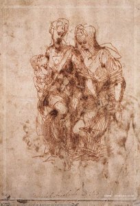 St Anne With The Virgin And The Christ Child — Michelangelo Buonarroti, Renaissance