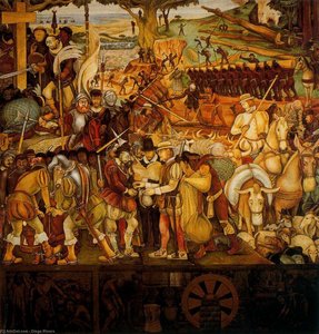 Colonisation, 'the Great City Of Tenochtitlan' — Diego Rivera, Contemporary Realism