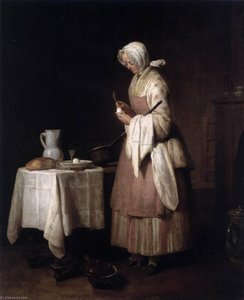The Attentive Nurse — Jean-baptiste-siméon Chardin, Rococo