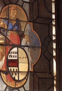 A Lady And Two Gentlemen (detail) — Johannes Vermeer, Dutch Golden Age