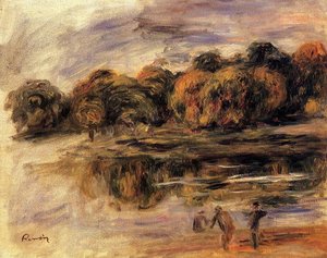 Fishermen By A Lake — Pierre-auguste Renoir