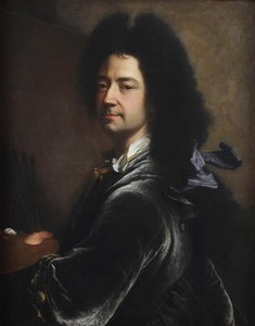 Autoportrait Dit Au Cordon Noir De L'ordre De Saint Michel Devant L'esquisse Des Portraits D'elisabeth De Gouy (vers 1668 1743) Et De Sa Fille Marguerite Charlotte Le Juge (titre Factice) — Hyacinthe Rigaud