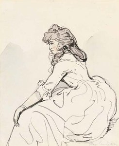 Study Of A Girl, In Profile To The Left — Thomas Rowlandson