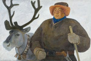 Reindeer-breeder (toiler). Right Part (from Triptych — Osipov Afanasii Nikolaevich