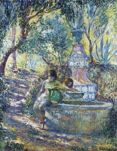 Two Girls At A Fountain In Saint Tropez — Henri Lebasque