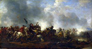 Cavalry Attacking Infantry — Philips Wouwerman