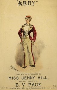 Cover Of Sheet Music Of ''arry'' Song, Sung By Jenny Hill — Alfred Concanen, Victorian Era Illustration