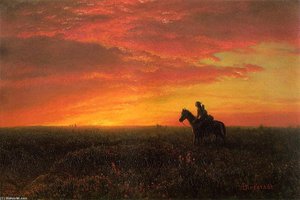 On The Plains, Sunset — Albert Bierstadt