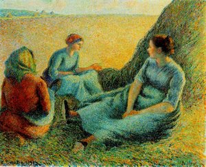 Haymakers Resting — Camille Pissarro, Impressionist Landscape