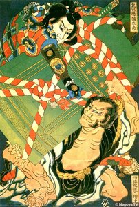 Battle Between Two Warriors — Katsushika Hokusai, Japanese Ukiyo-e