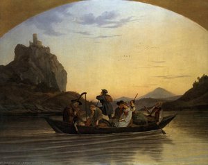 Crossing The Elbe At Aussig — Adrian Ludwig Richter, German Romanticism