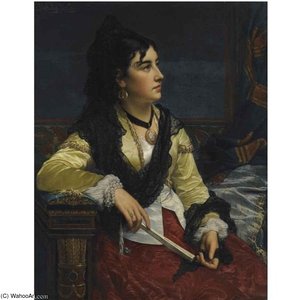 Girl With Mantilla — Jan Frederik Pieter Portielje