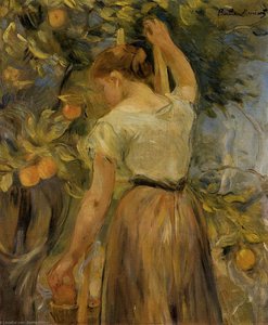 Young Woman Picking Oranges — Berthe Morisot