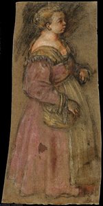 Little Girl Carrying A Basket — Leandro Bassano, Renaissance