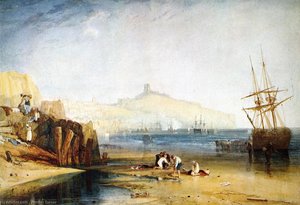 Scarborough Town And Castle. Morning.boys Catching Crabs — Joseph Mallord William Turner, Romanticism