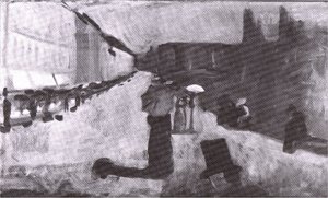 Sketch For Spring Day Street Karl Johan — Edvard Munch, Expressionism