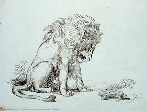 Lion And Tortoise — Eugène Delacroix