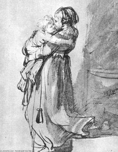 Saskia With A Child — Rembrandt Van Rijn, Baroque