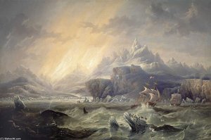 Hms Erebus And Terror In The Antarctic — John Wilson Carmichael
