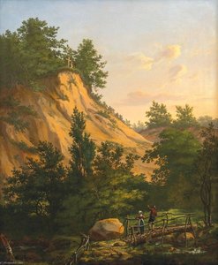 Cross On A Cliff ('klintekorset') At Liselund Park On M Oslash N — Johan Christian Claussen Dahl