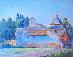 Mission Church, New Mexico, (painting) — Mathias Joseph Alten, Impressionism
